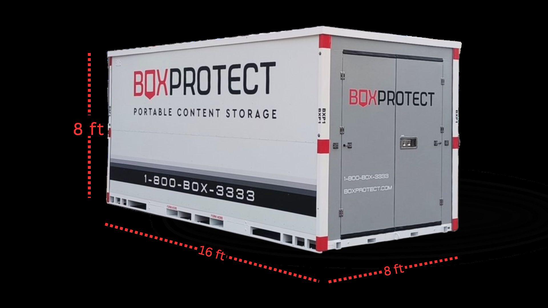 BoxProtect Container Dimensions - 8ft x 16ft x 8ft